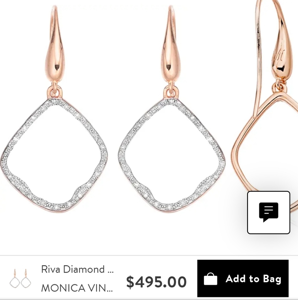 NWT Monica Vinader Riva Kite diamond hoop earrings - Picture 14 of 16